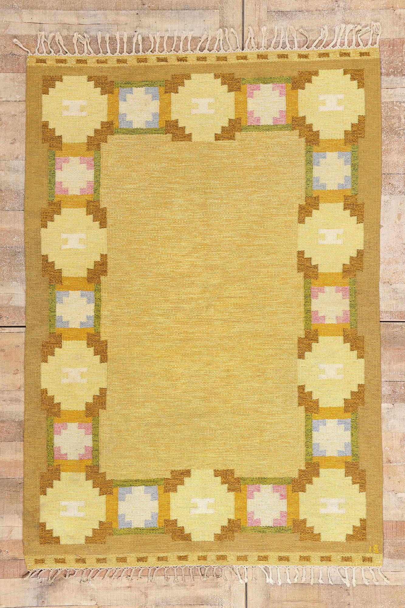 5 x 8 Ingegerd Silow Vintage Swedish Rollakan Rug 79026