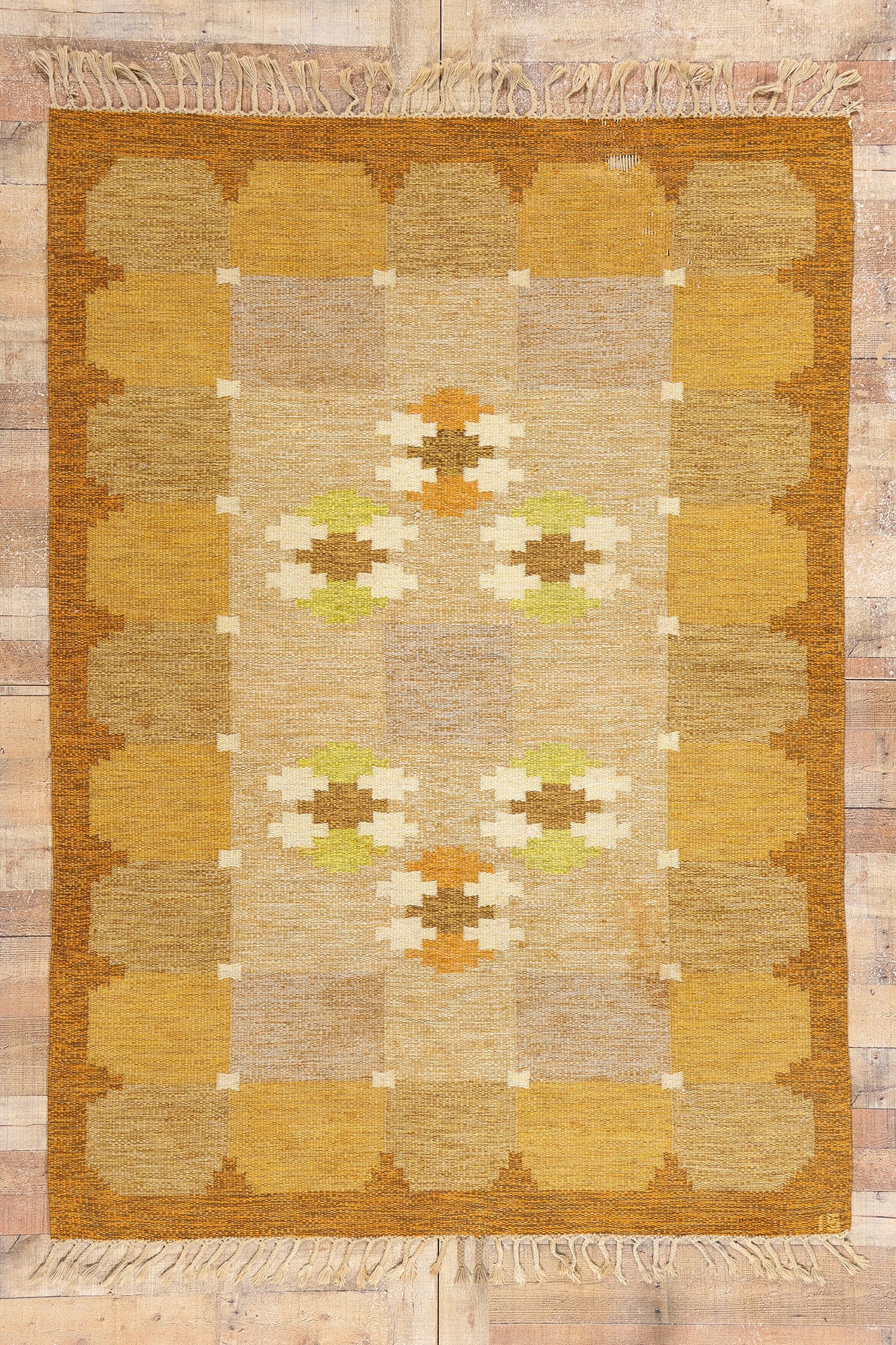 5 x 8 Ingegerd Silow Vintage Swedish Rollakan Rug 79052
