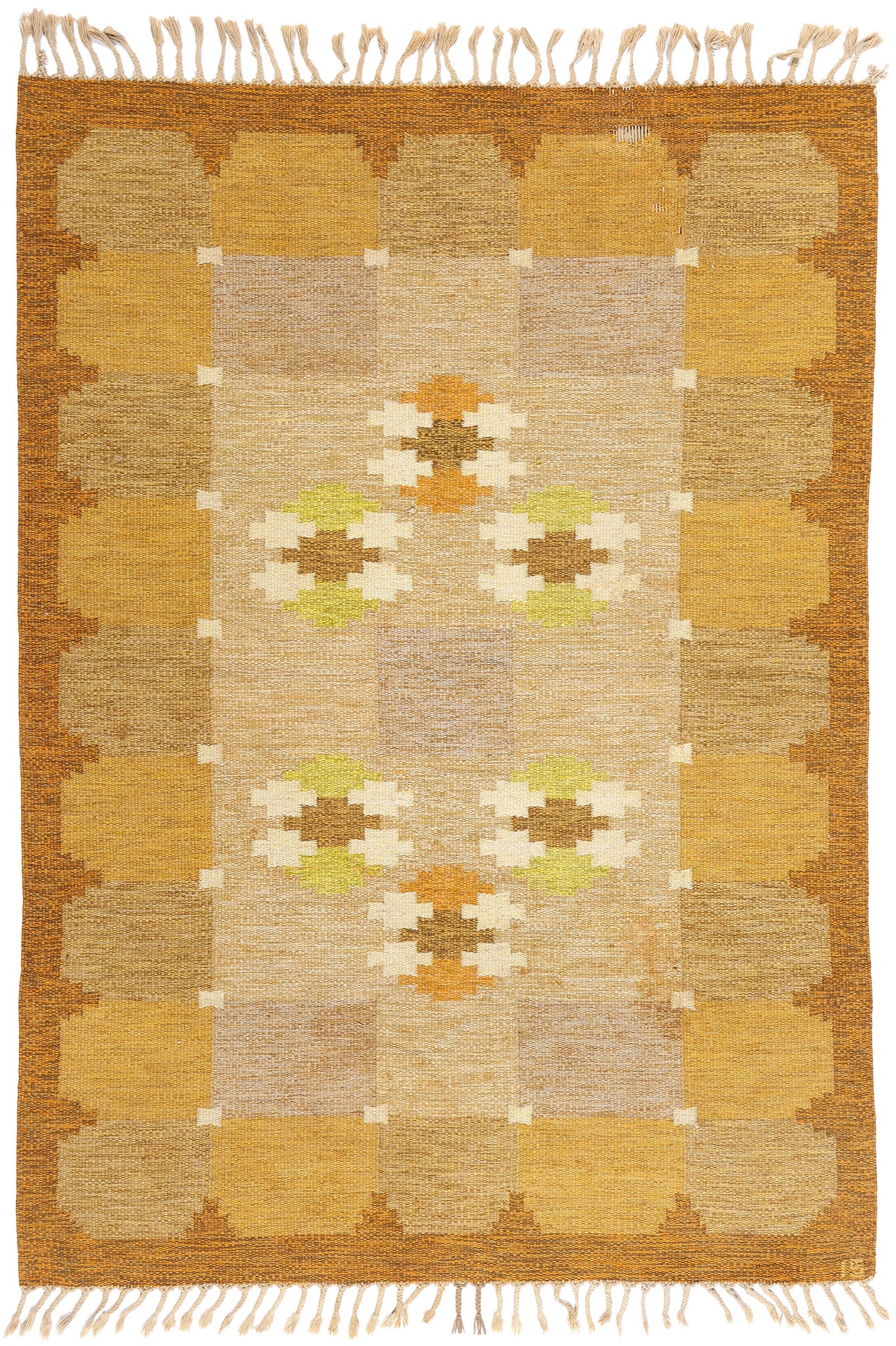 5 x 8 Ingegerd Silow Vintage Swedish Rollakan Rug 79052