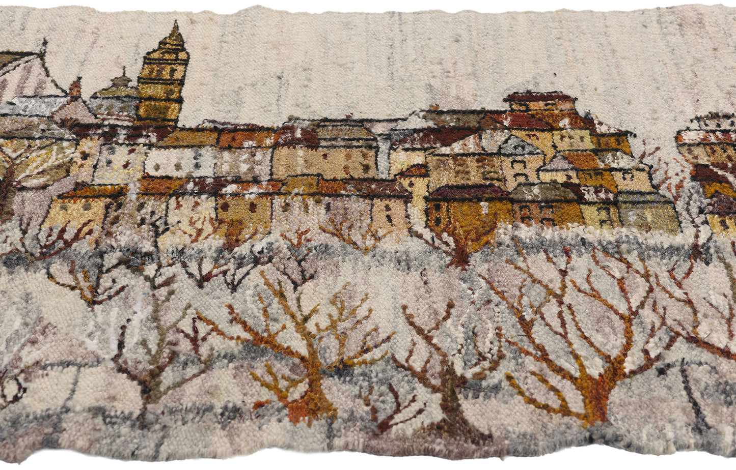 3 x 4 Vintage Polish Zimowe Miasto Gobelin Tapestry 79064