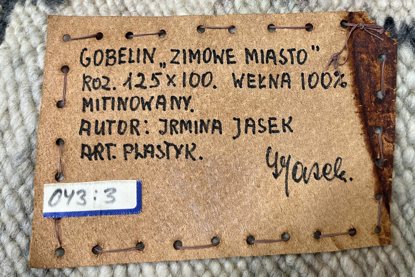 3 x 4 Vintage Polish Zimowe Miasto Gobelin Tapestry 79064