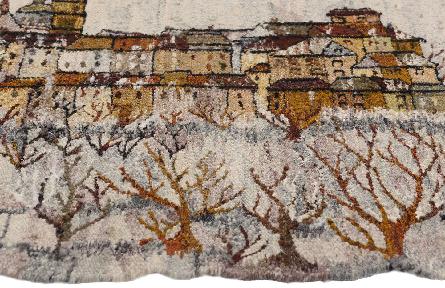 3 x 4 Vintage Polish Zimowe Miasto Gobelin Tapestry 79064