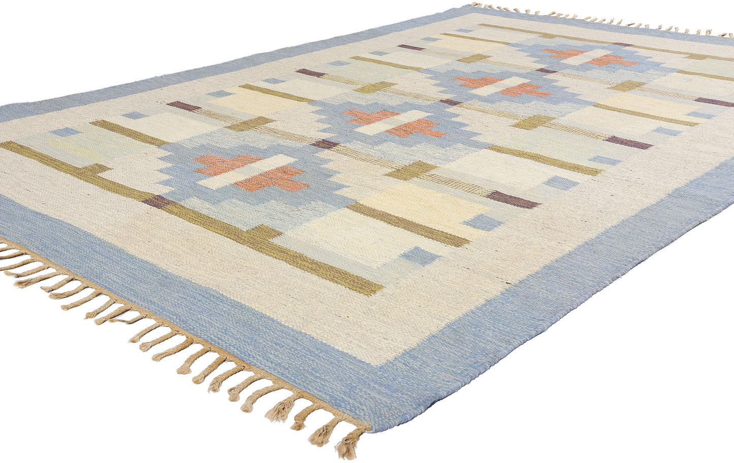 7 x 10 Karin Jonsson Vintage Swedish Rollakan Rug 79025