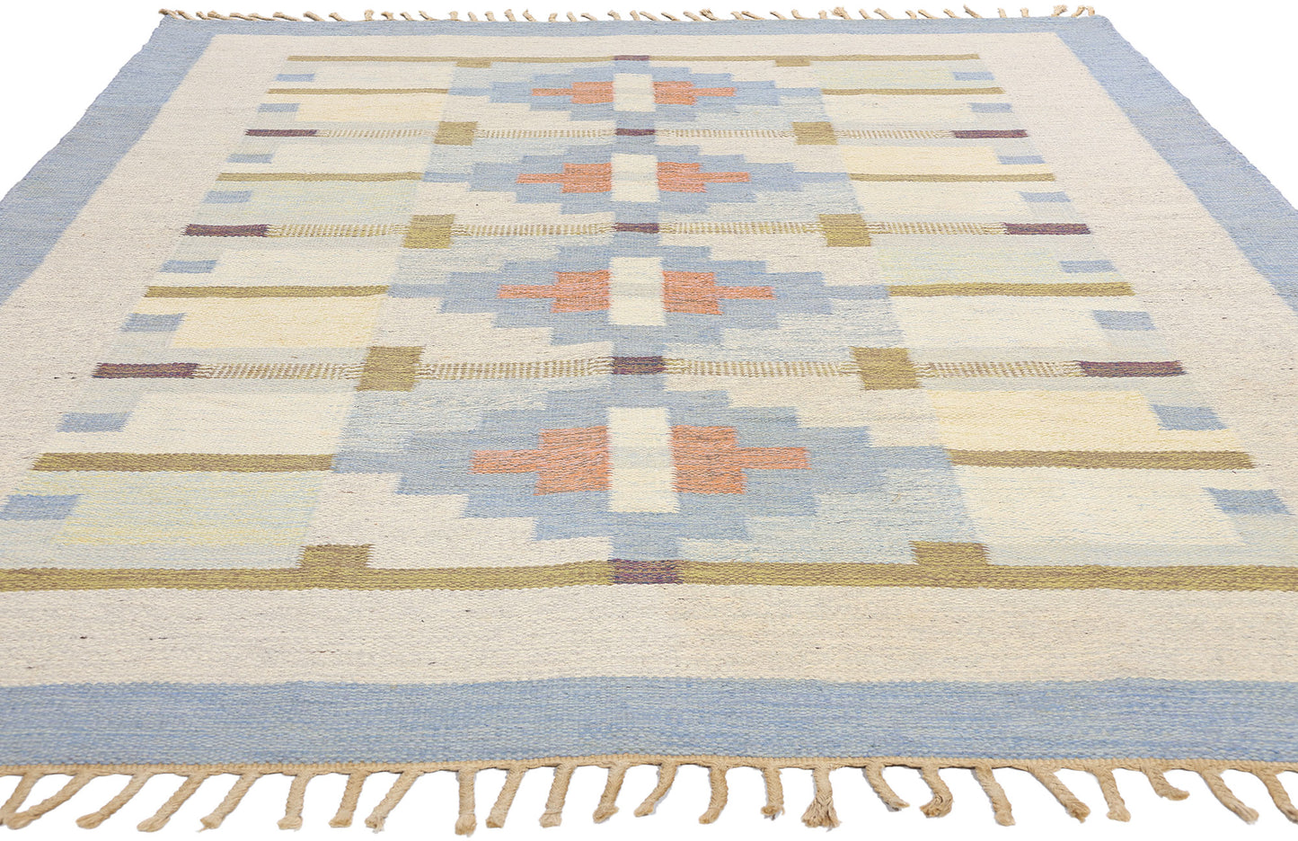 7 x 10 Karin Jonsson Vintage Swedish Rollakan Rug 79025