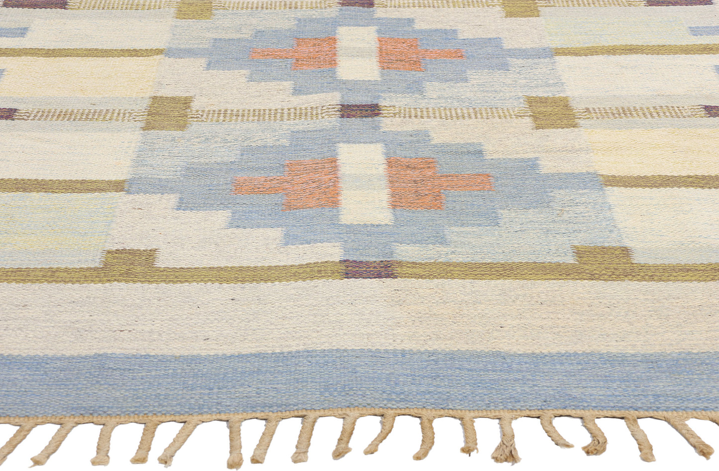 7 x 10 Karin Jonsson Vintage Swedish Rollakan Rug 79025