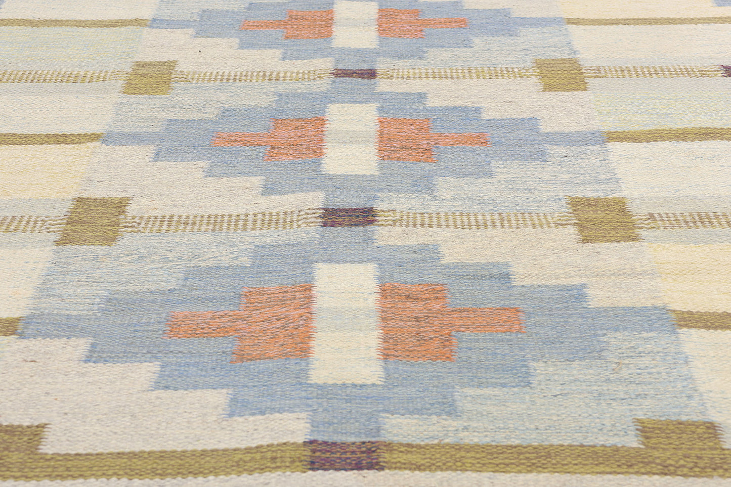 7 x 10 Karin Jonsson Vintage Swedish Rollakan Rug 79025