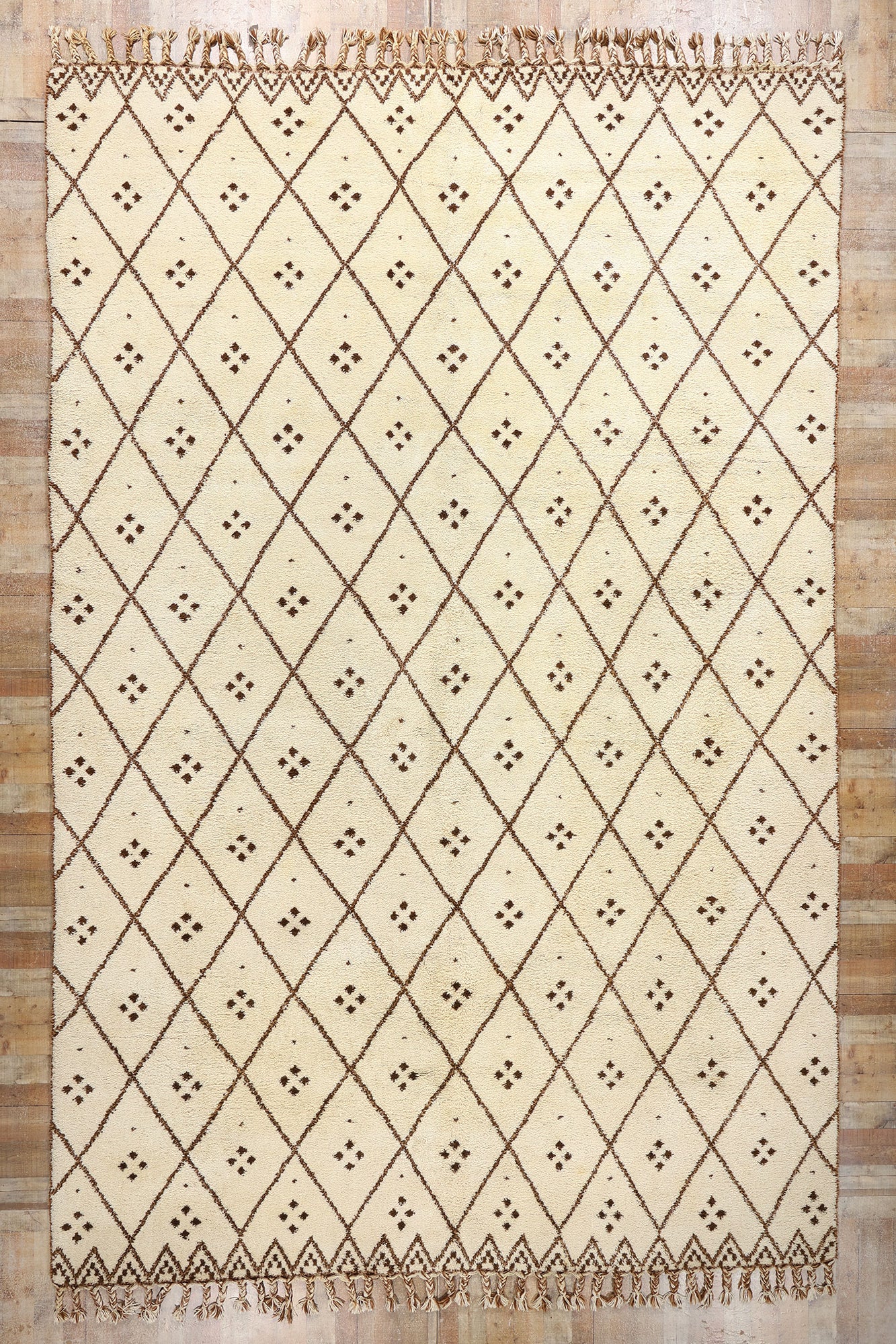 12 x 18 Vintage Moroccan Beni Ourain Rug 78975