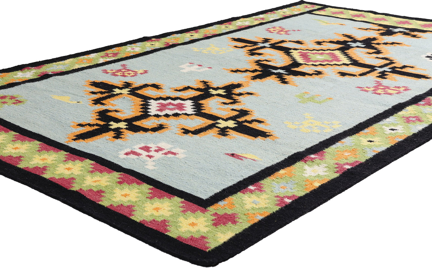 5 x 8 Light Blue Indian Kilim Rug 31352