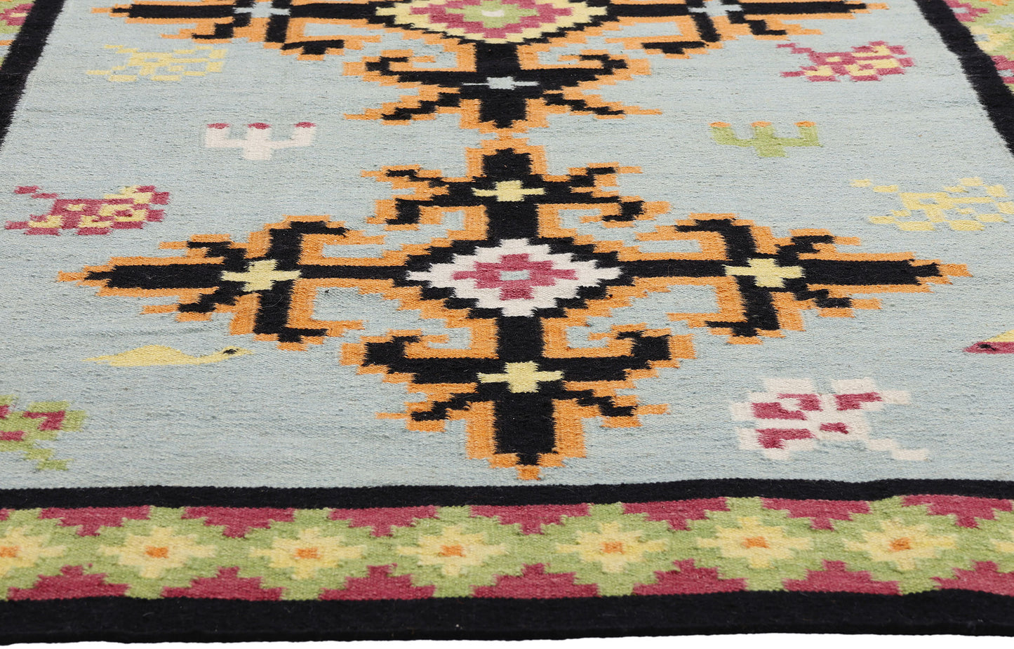 5 x 8 Light Blue Indian Kilim Rug 31352