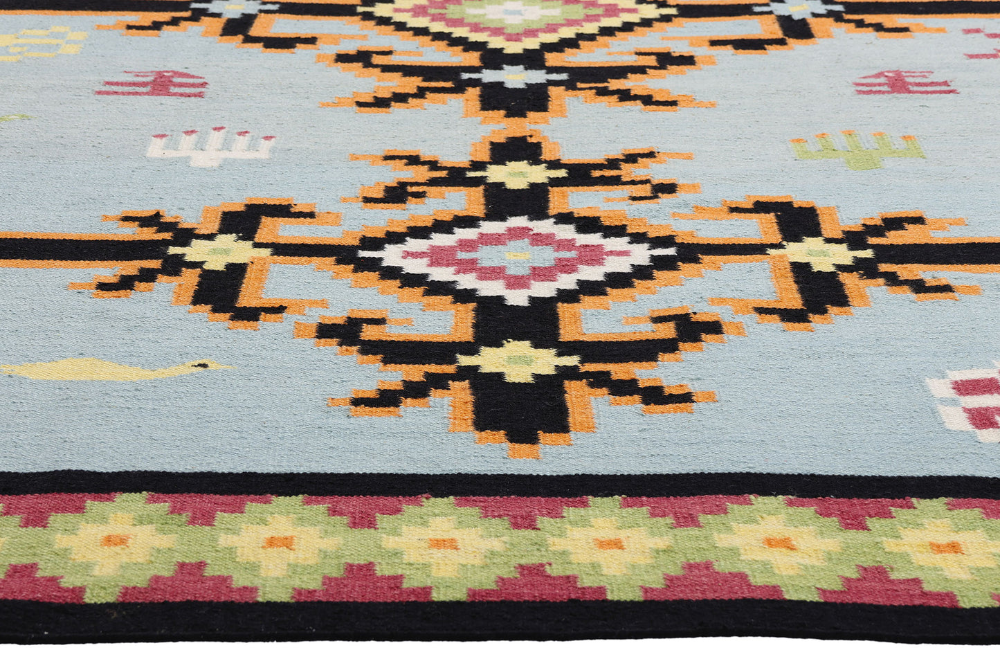 8 x 10 Light Blue Indian Kilim Rug 31350