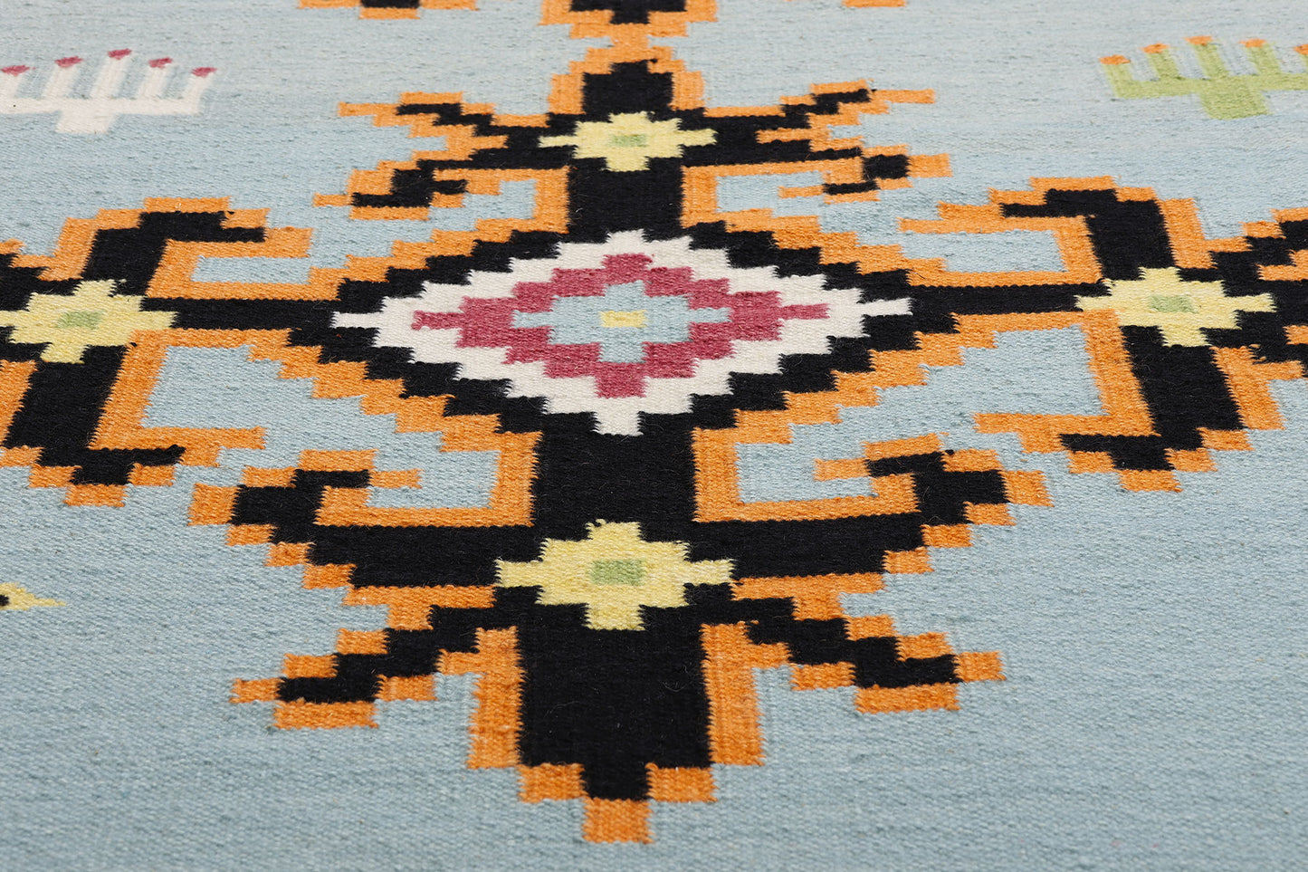 8 x 10 Light Blue Indian Kilim Rug 31350