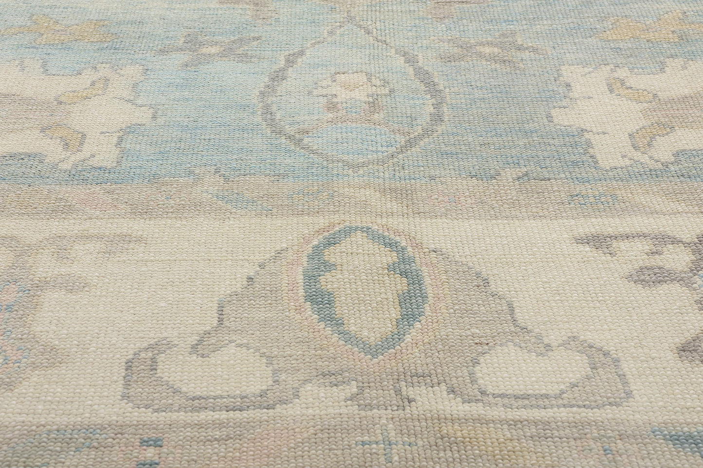 11 x 14 Modern Light Blue Turkish Oushak Rug 53989