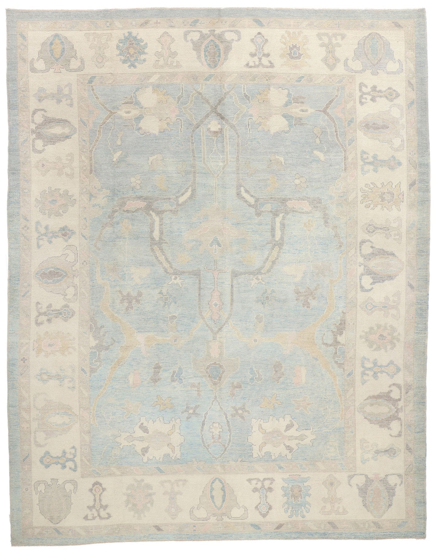 11 x 14 Modern Light Blue Turkish Oushak Rug 53989