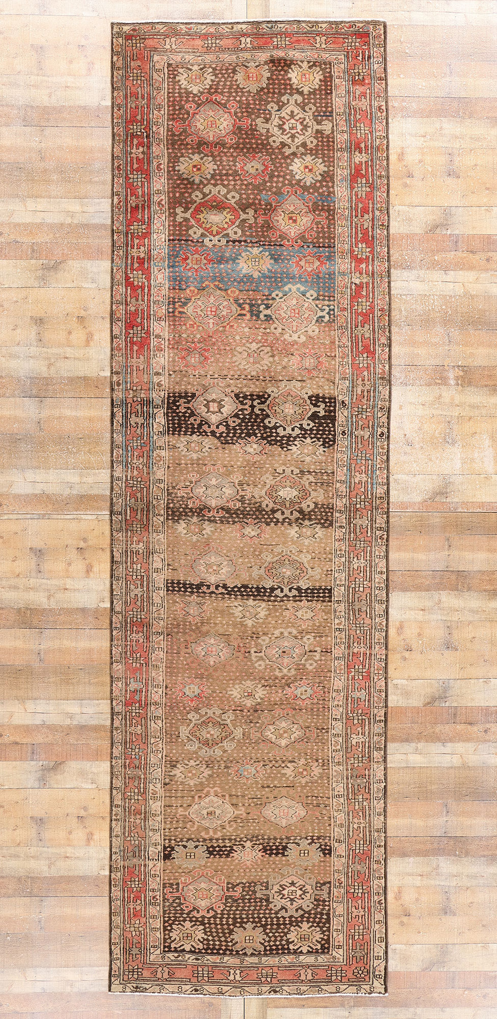 4 x 15 Antique Persian Hamadan Rug 61325