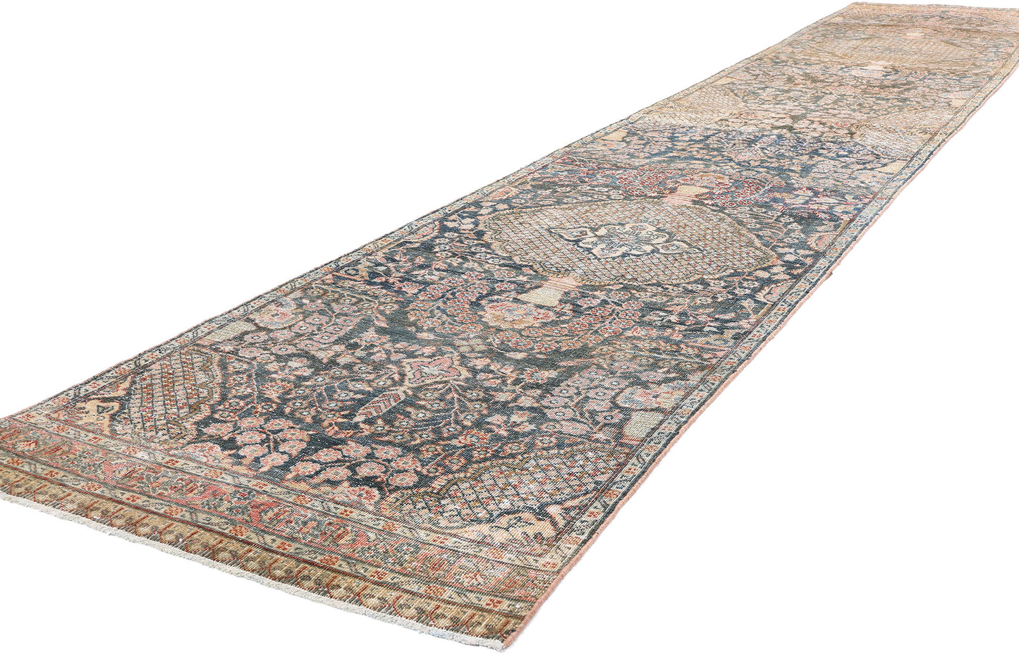 3 x 17 Antique Persian Tabriz Rug 61335