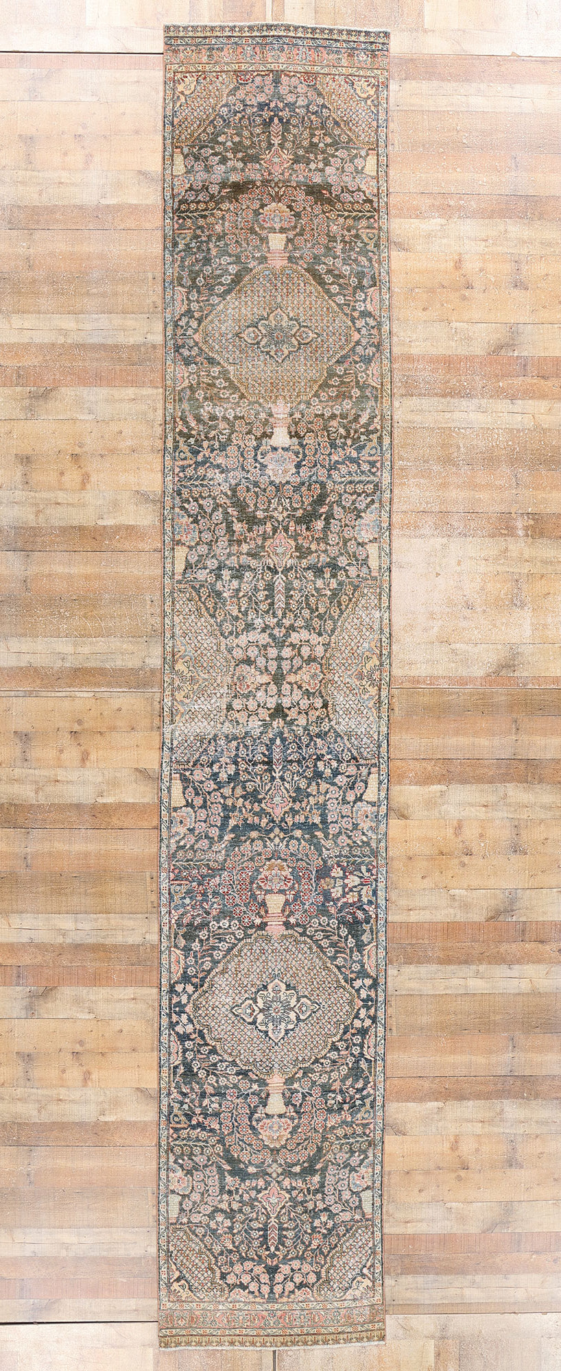 3 x 17 Antique Persian Tabriz Rug 61335