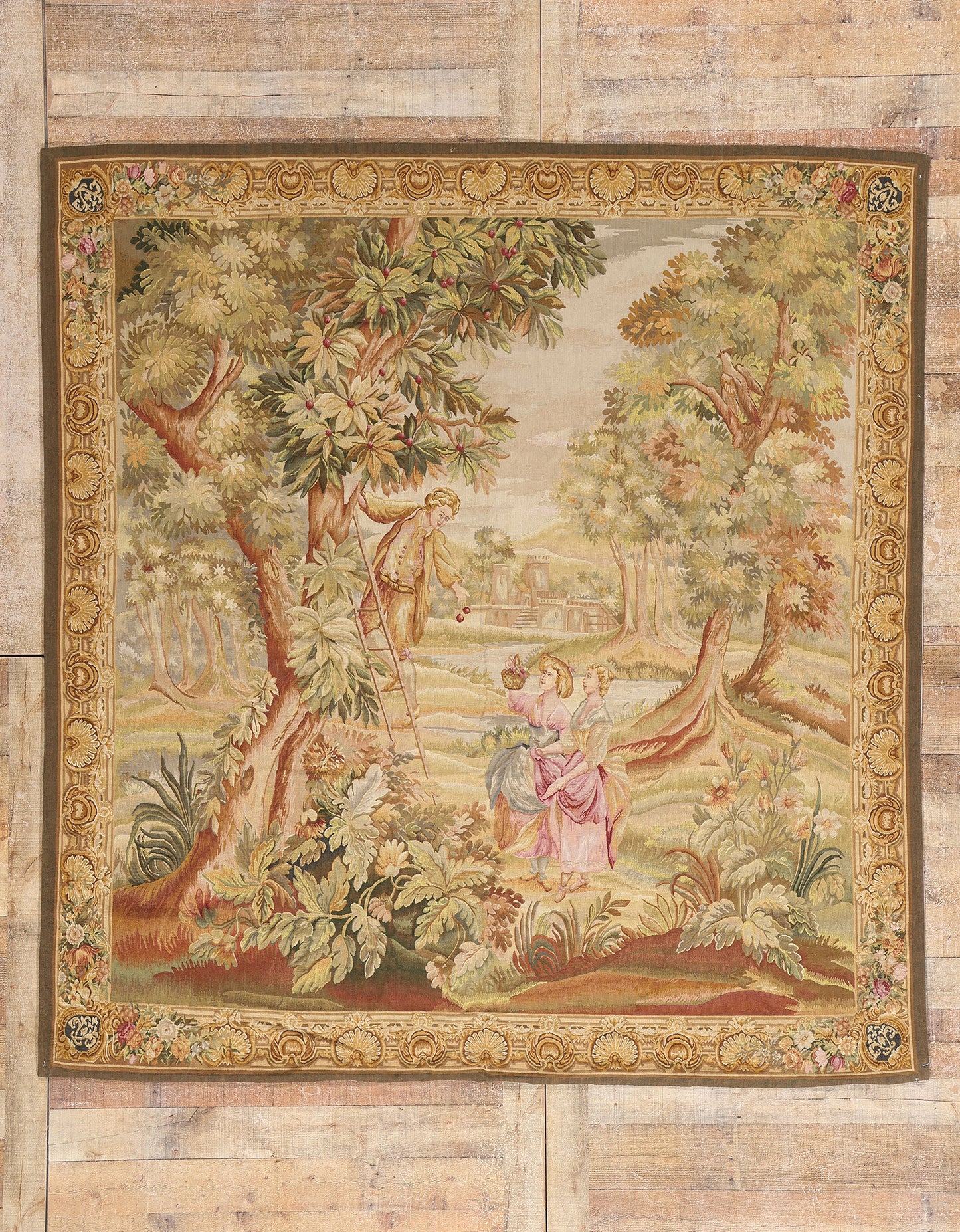 7 x 7 - Multicolor Chinese Tapestry Rug - 73700