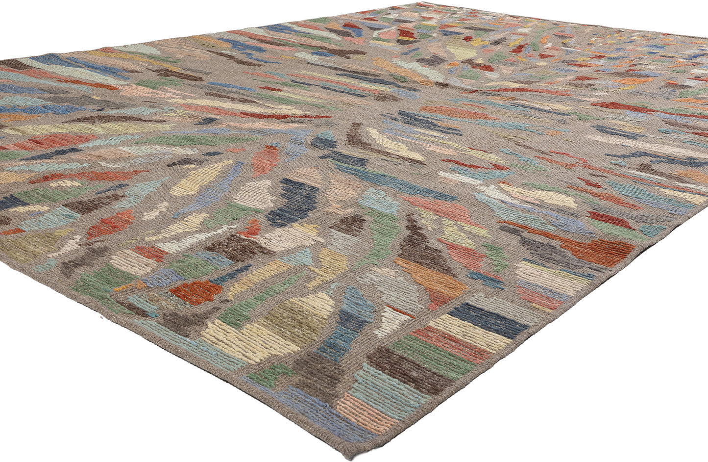 10 x 14 Modern Abstract Pakistani Soumak Rug 81162