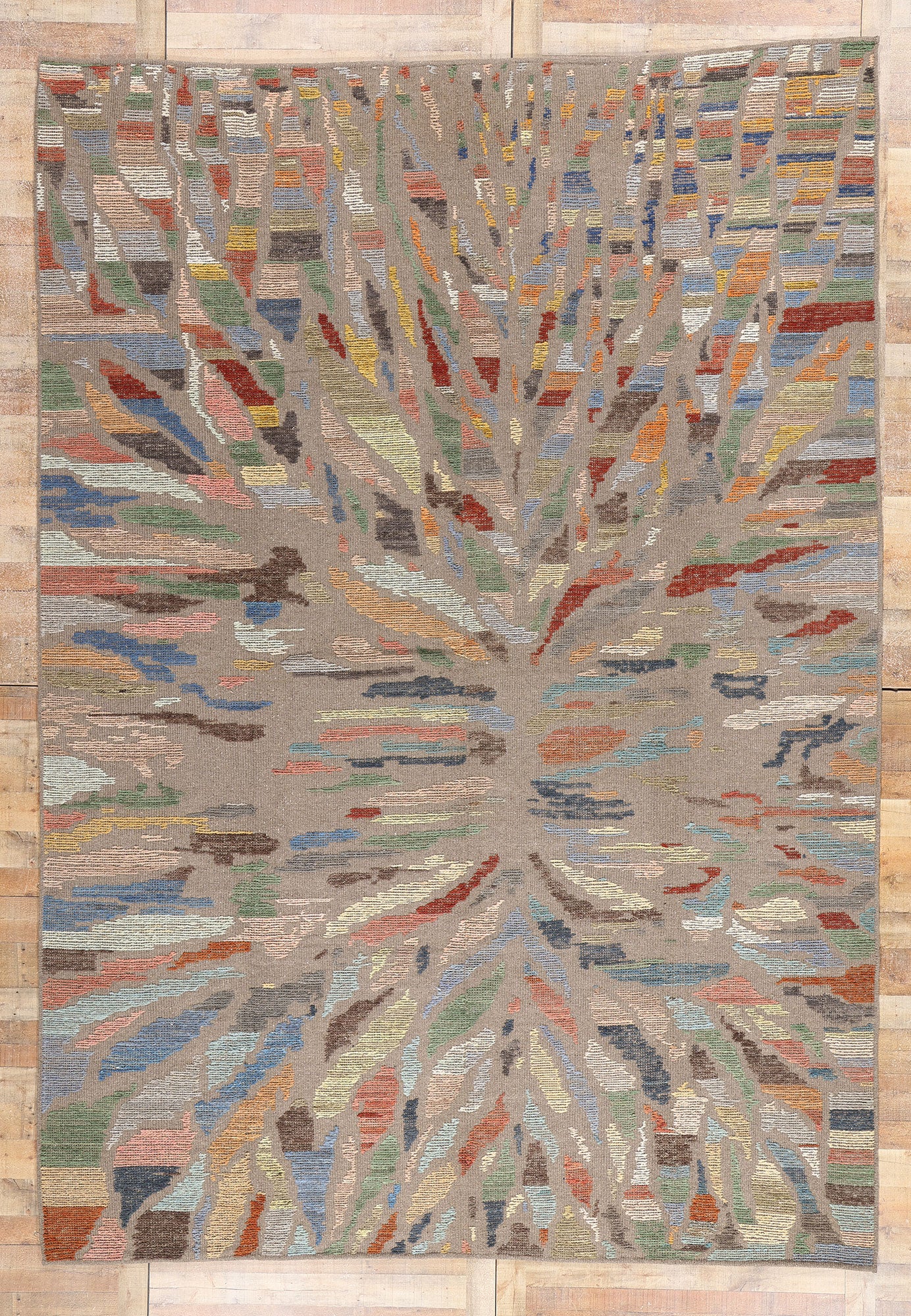 10 x 14 Modern Abstract Pakistani Soumak Rug 81162