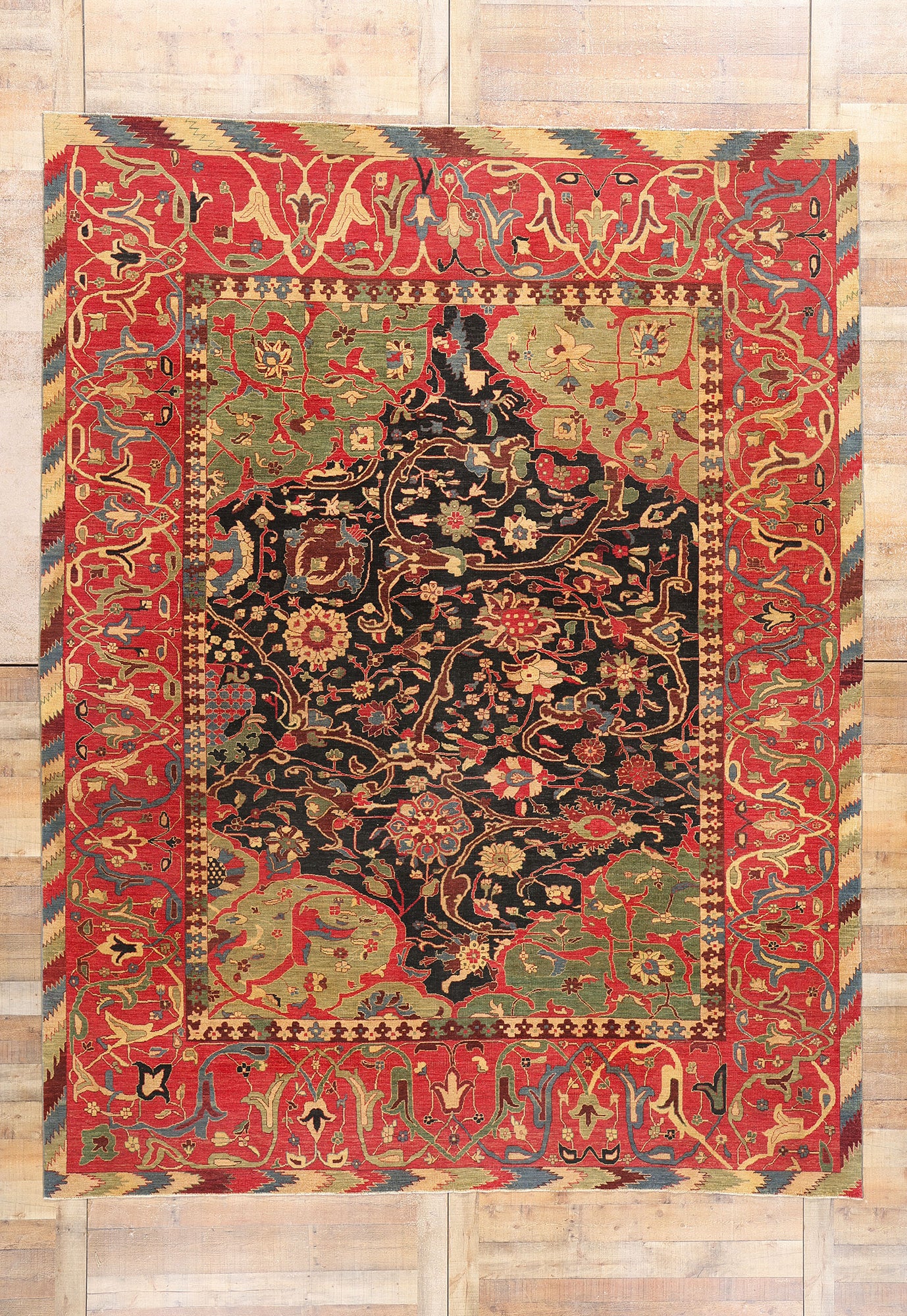 9 x 12 Modern Afghan Bijar Rug 15000