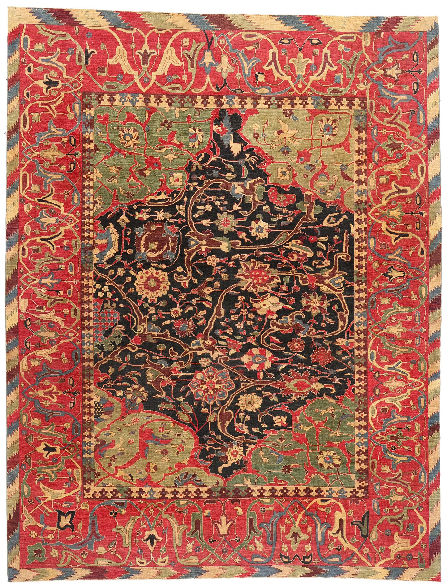 9 x 12 Modern Afghan Bijar Rug 15000