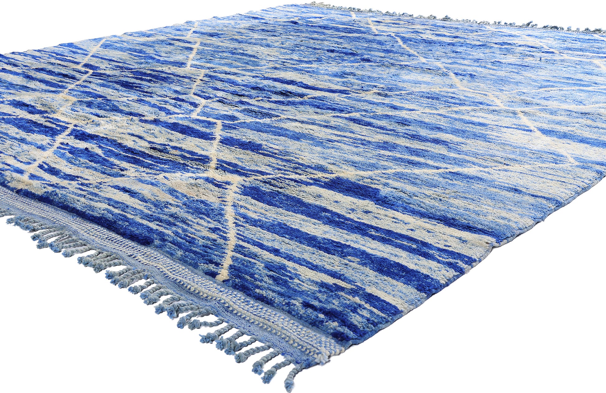 11 x 12 - Blue Modern Beni Mrirt Moroccan Rug - 21151