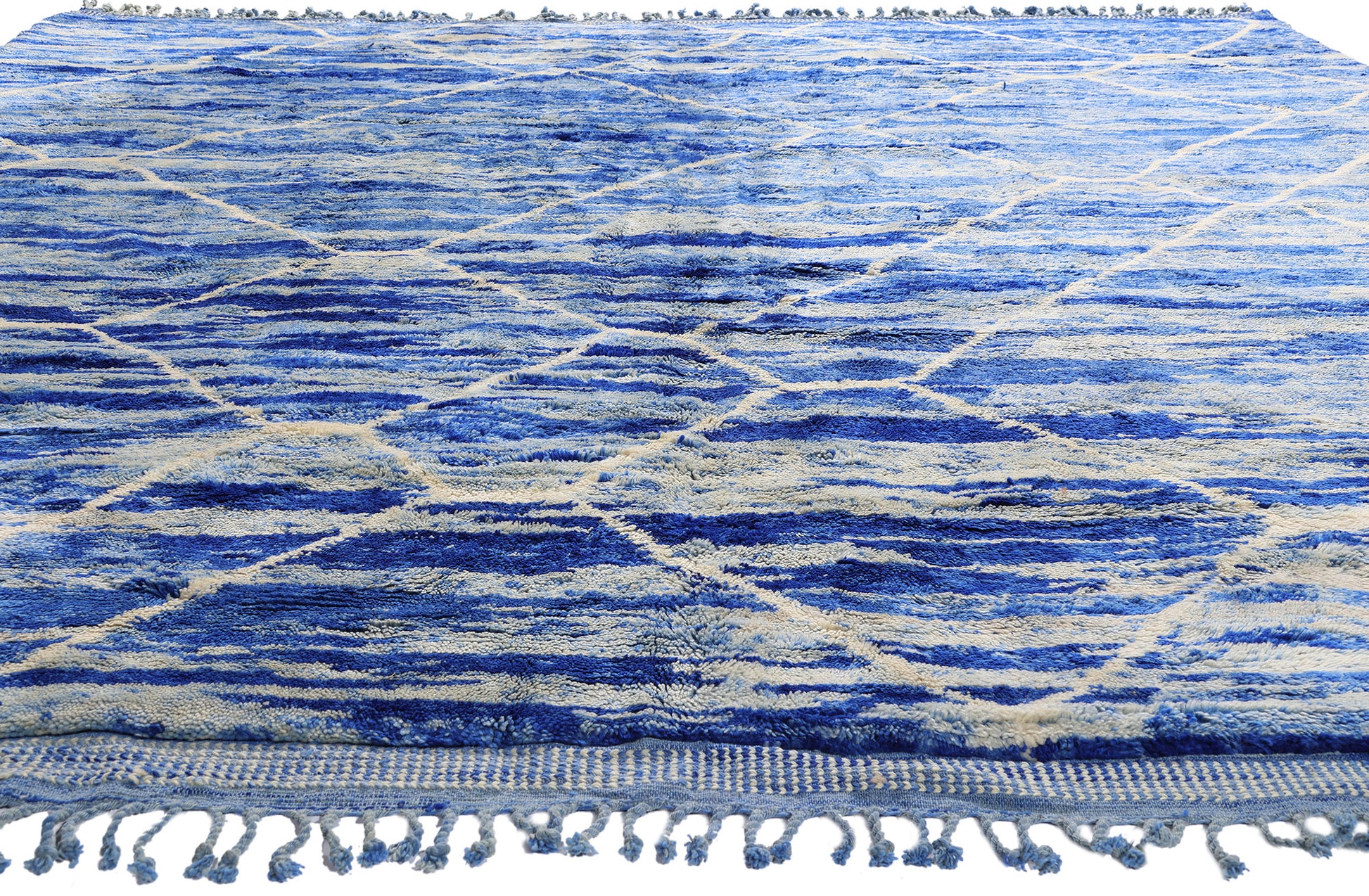 11 x 12 - Blue Modern Beni Mrirt Moroccan Rug - 21151