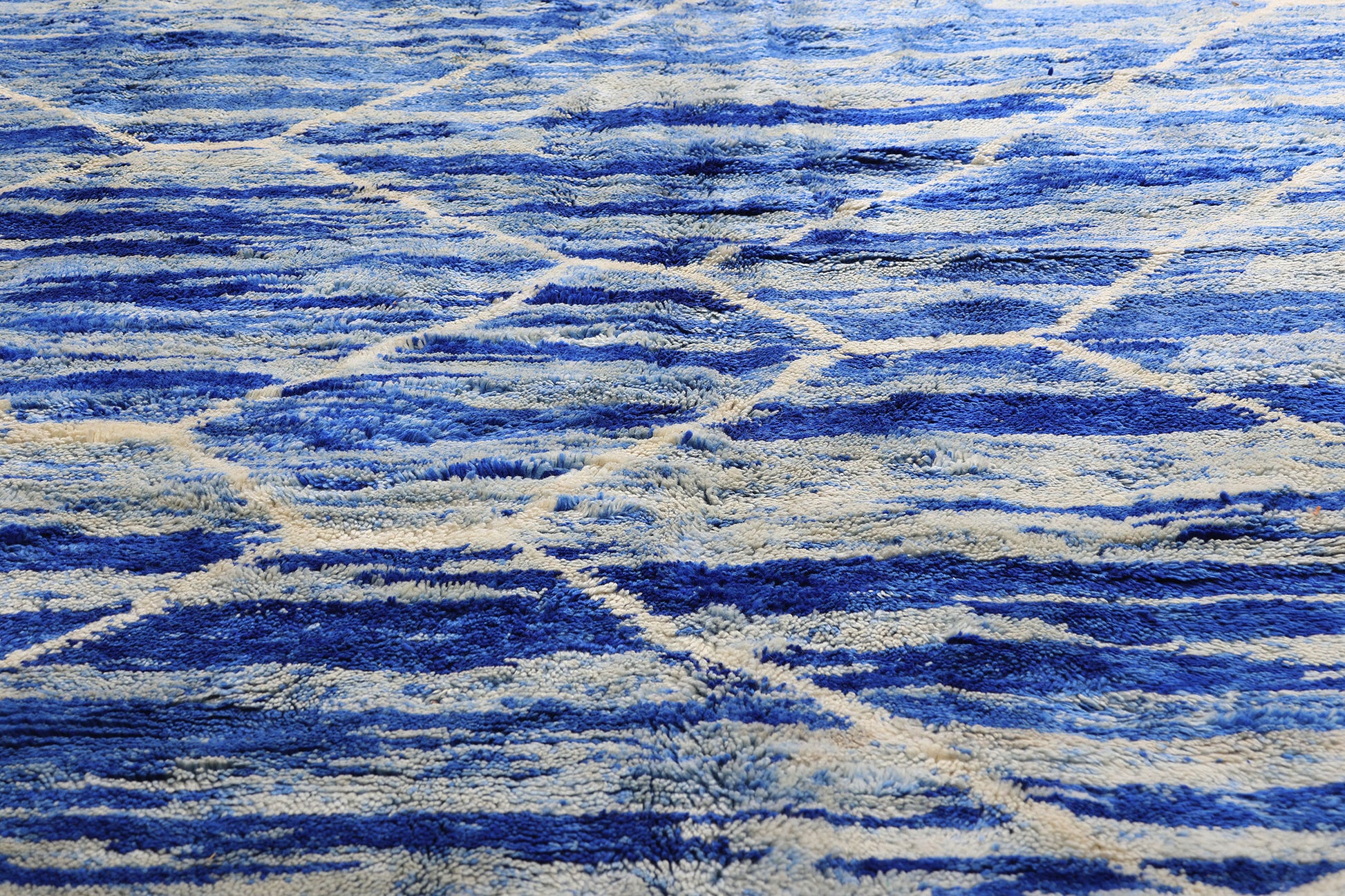 11 x 12 - Blue Modern Beni Mrirt Moroccan Rug - 21151