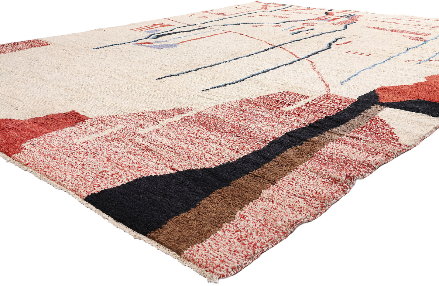 10 x 14 - Red Pakistani Moroccan Rug - 81015
