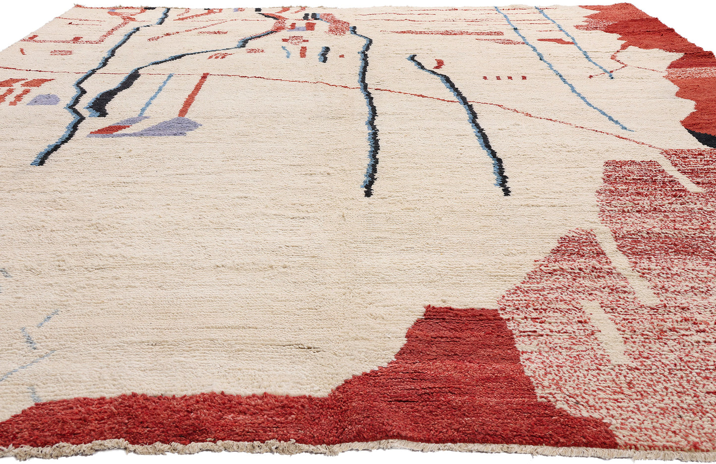 10 x 14 - Red Pakistani Moroccan Rug - 81015