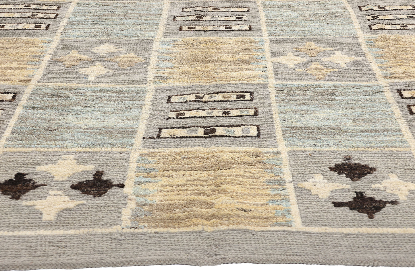 9 x 12 Modern Checkered Sahara Soumak Rug 81167