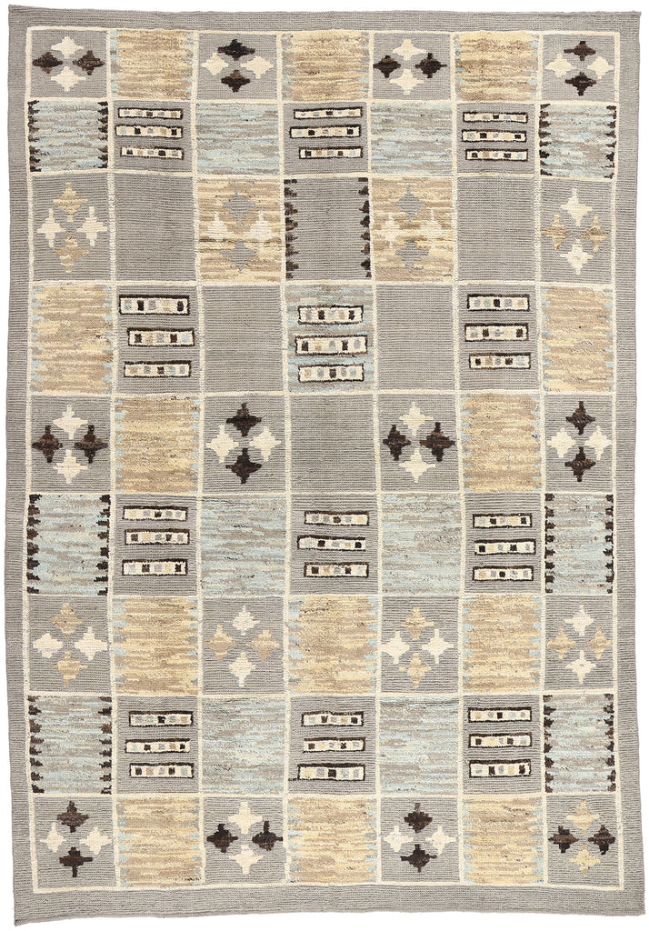 9 x 12 Modern Checkered Sahara Soumak Rug 81167