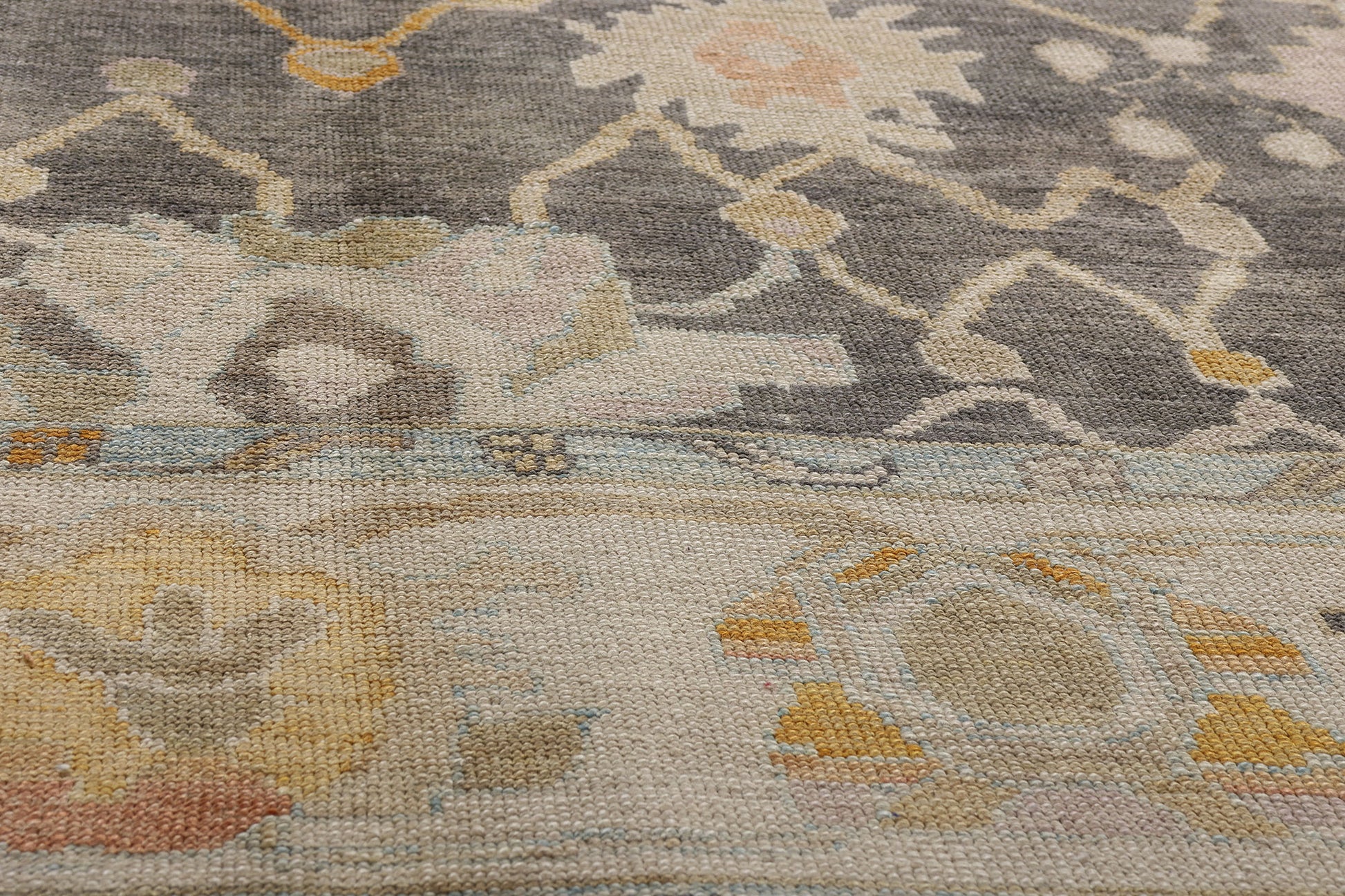 9 x 12 Earth-Tone Modern Turkish Oushak Rug 52643