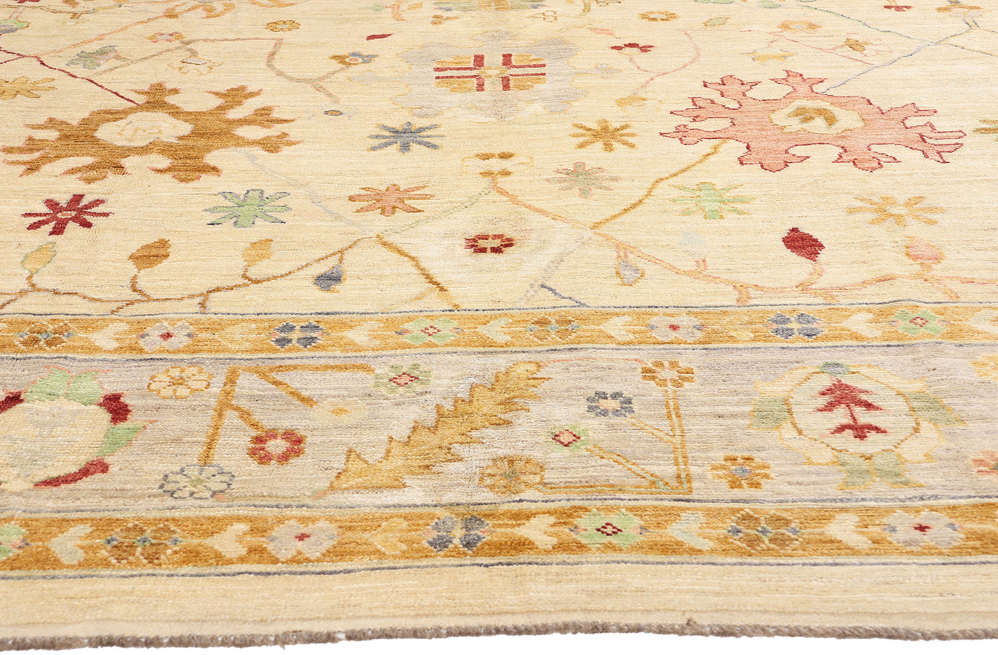 12 x 16 Modern Earth-Tone Oushak Rug 80946