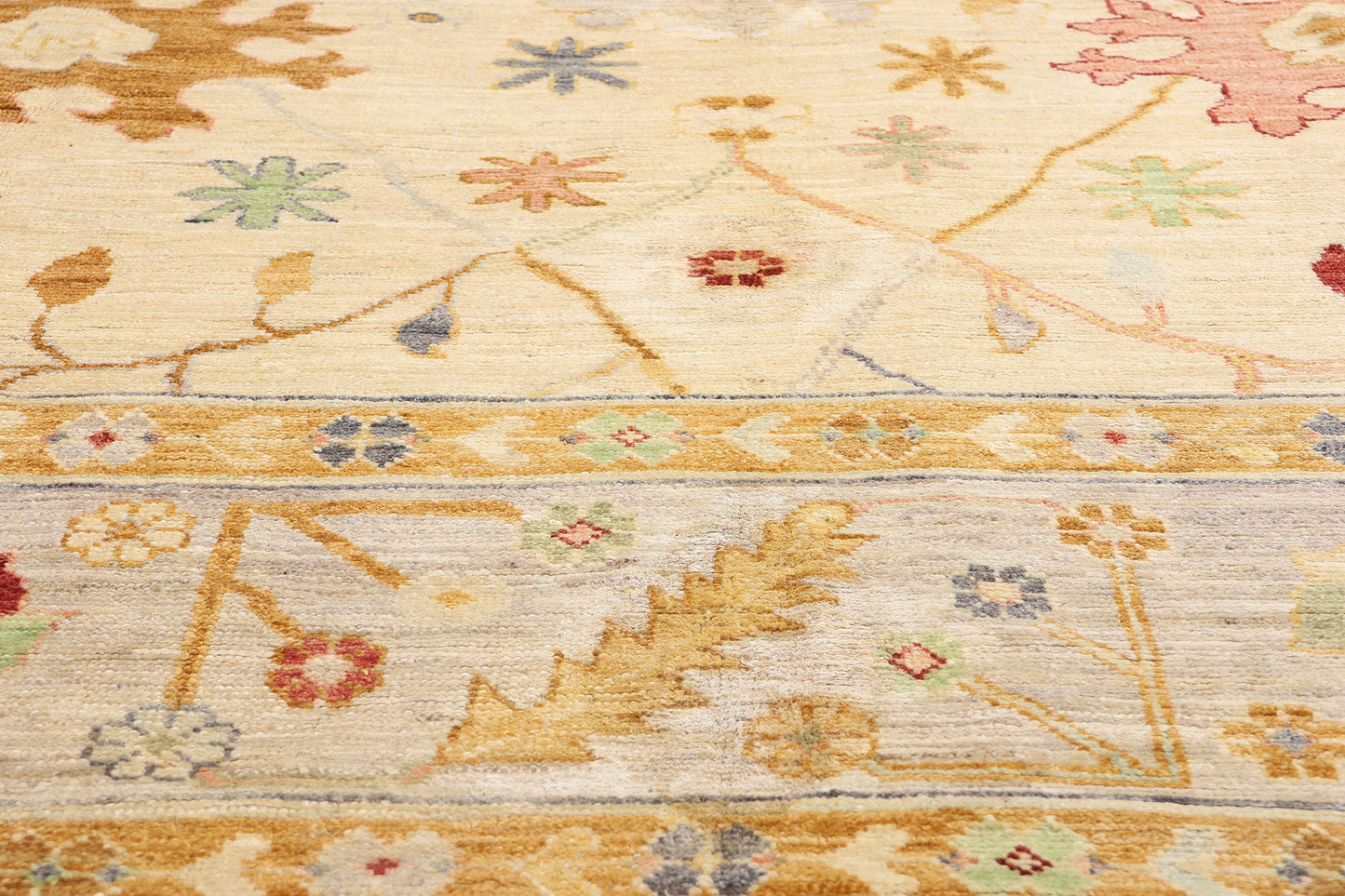 12 x 16 Modern Earth-Tone Oushak Rug 80946