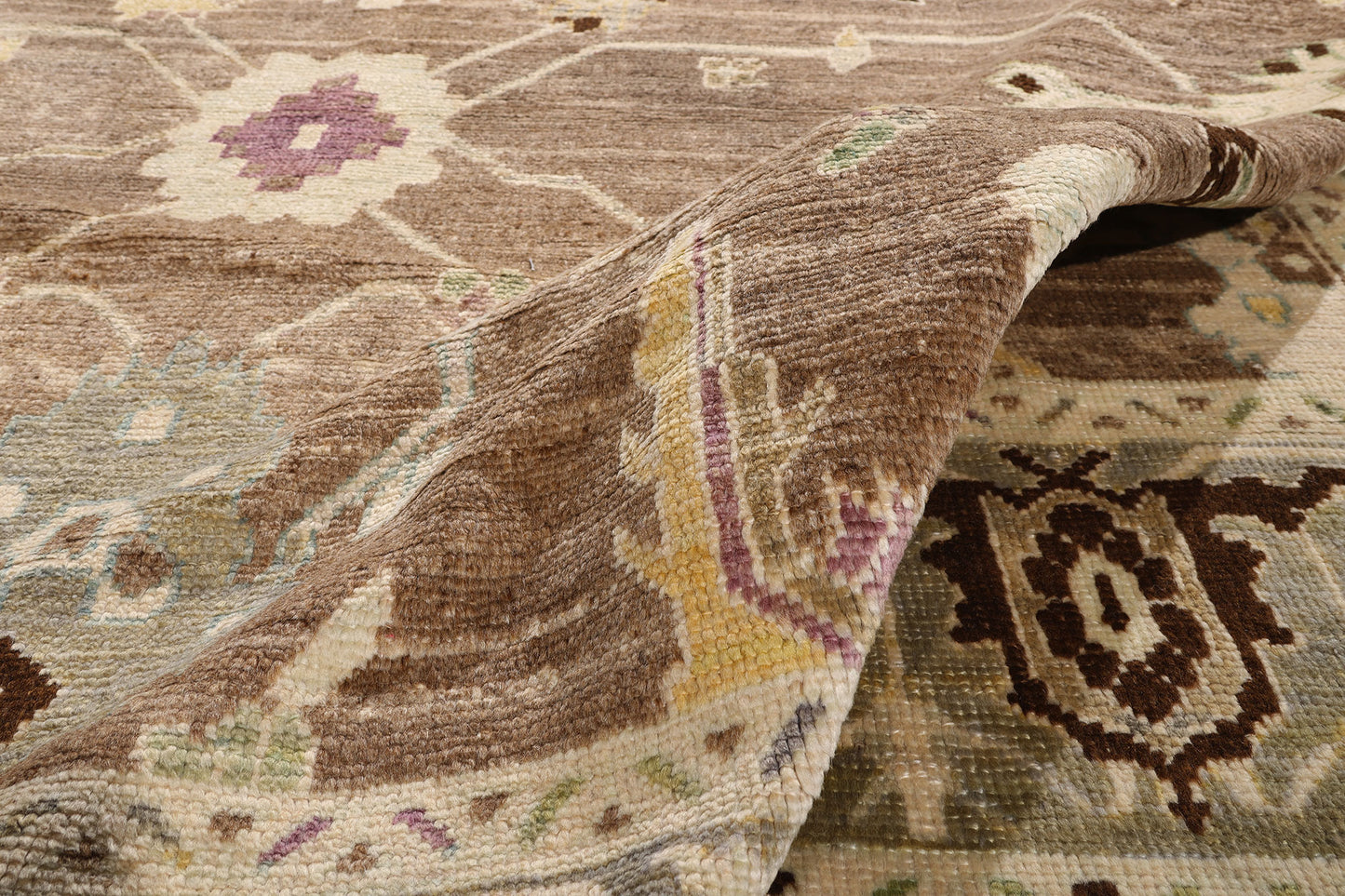 12 x 17 Modern Earth-Tone Turkish Oushak Rug 53998