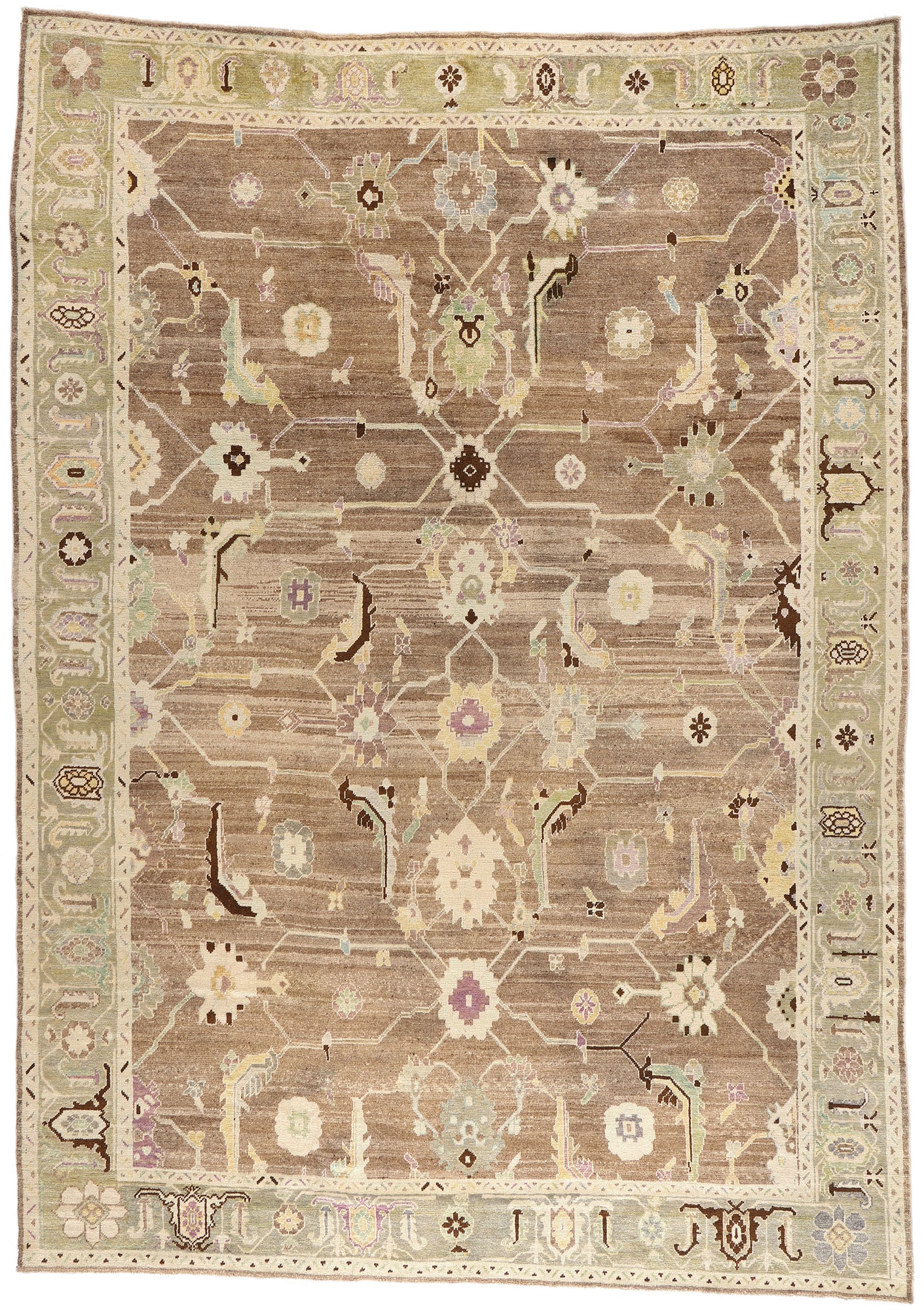 12 x 17 Modern Earth-Tone Turkish Oushak Rug 53998