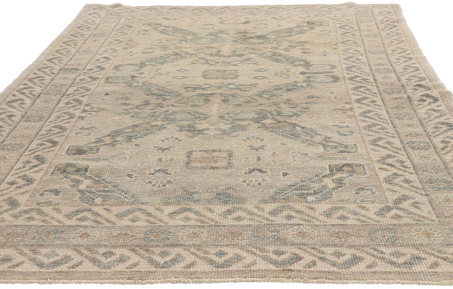 5 x 8 Earth-Tone Modern Turkish Oushak Rug 54023