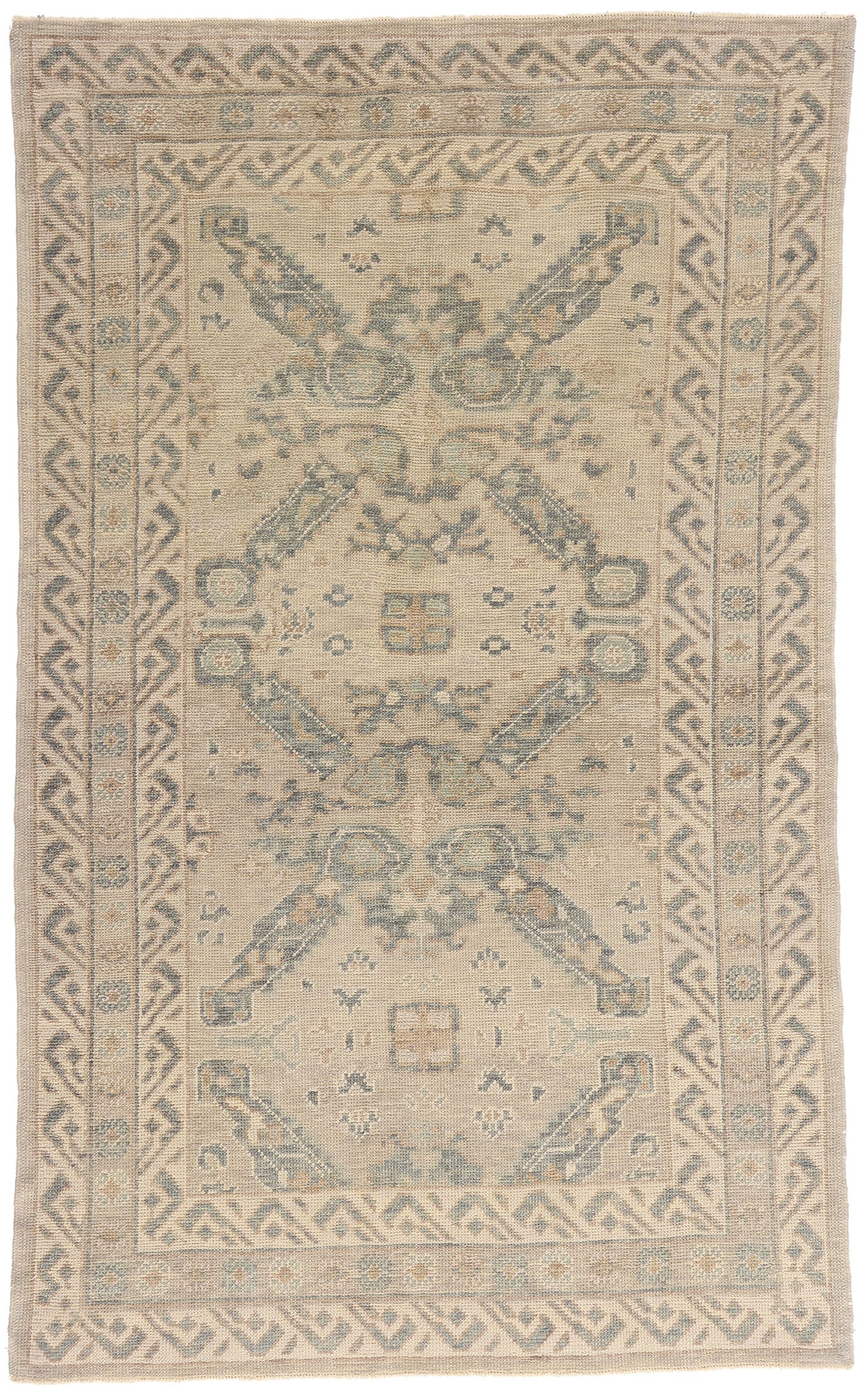 5 x 8 Earth-Tone Modern Turkish Oushak Rug 54023