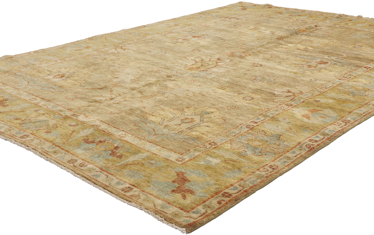 6 x 9 Modern Earth-Tone Oushak Rug 79195