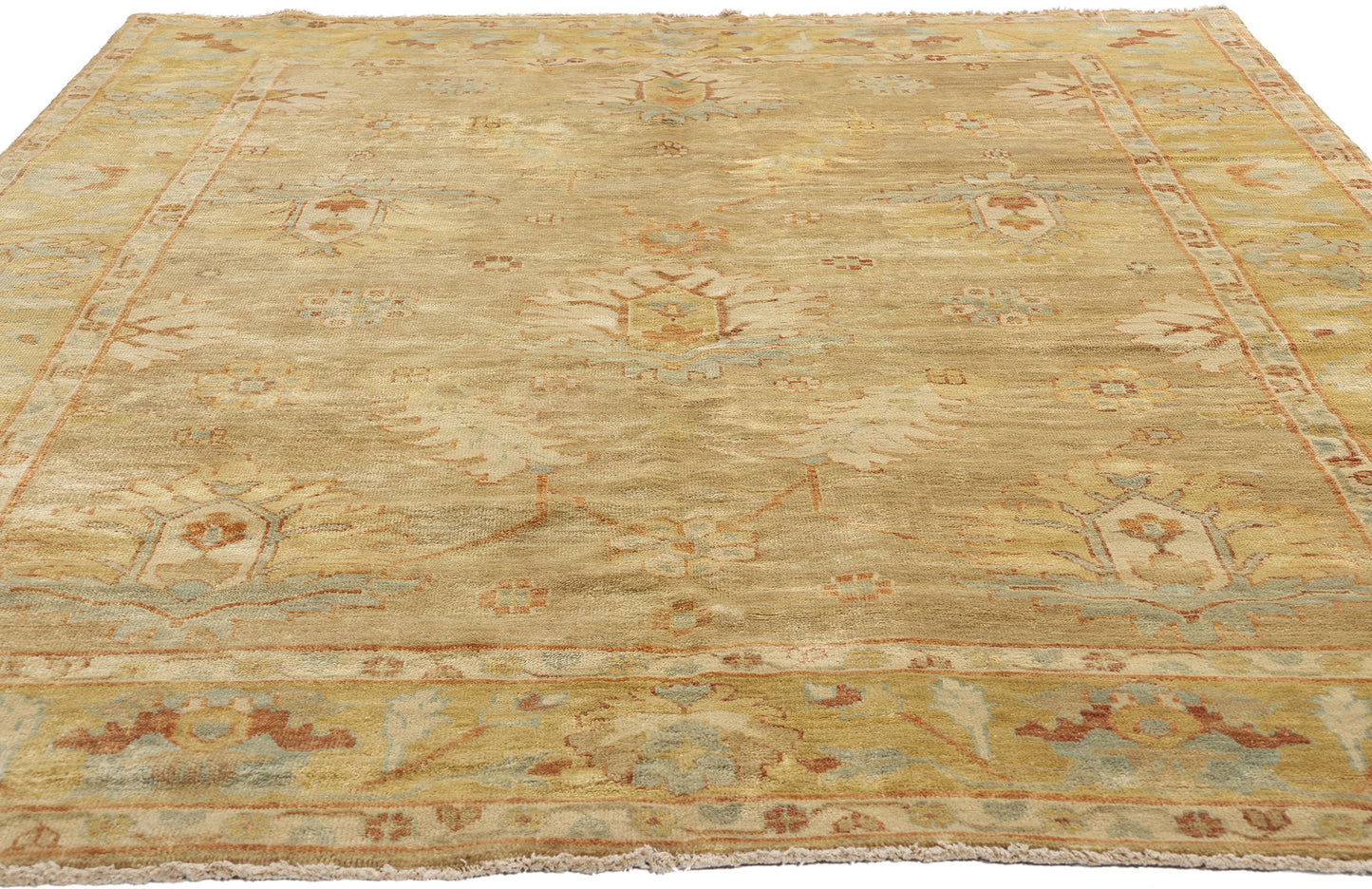 6 x 9 Modern Earth-Tone Oushak Rug 79195