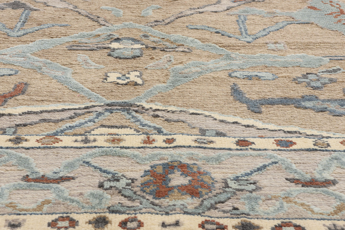 8 x 10 Modern Earth-Tone Oushak Soumak Rug 81148