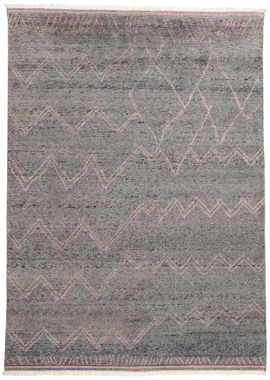 9 x 12 Blushing Midnight Modern Gray Moroccan Rug 31272