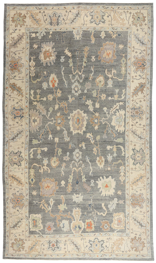 11 x 20 Modern Gray Turkish Oushak Rug 54025