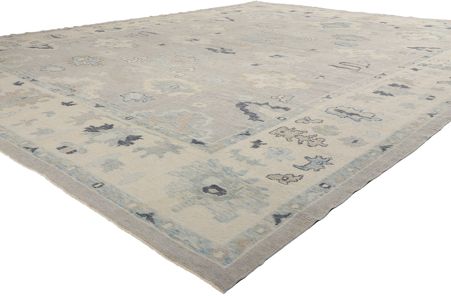 12 x 16 Modern Gray Turkish Oushak Rug 54014