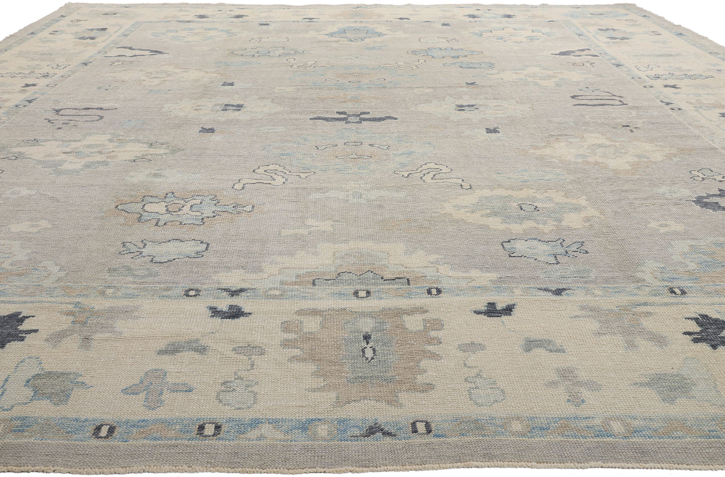 12 x 16 Modern Gray Turkish Oushak Rug 54014
