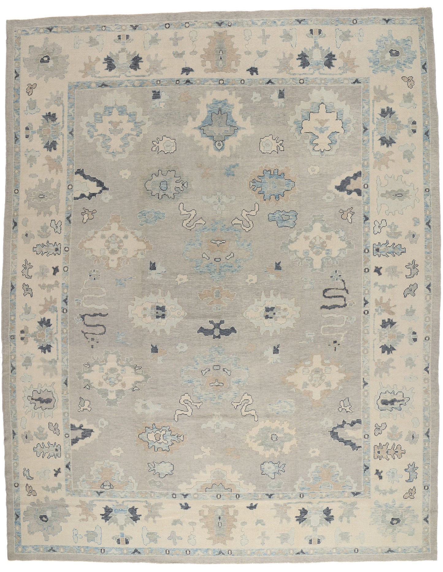 12 x 16 Modern Gray Turkish Oushak Rug 54014