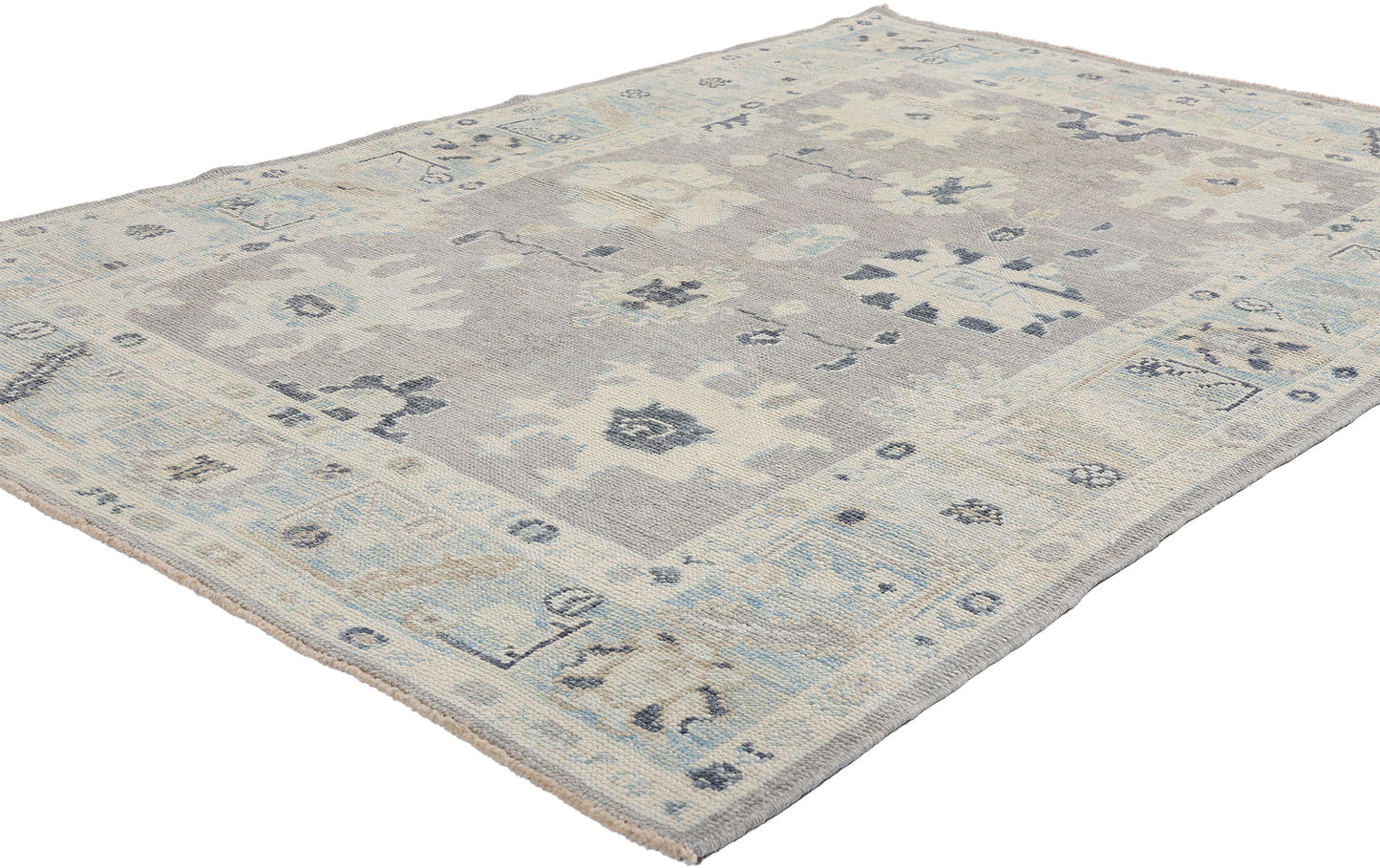 5 x 7 Modern Gray Turkish Oushak Rug 54010
