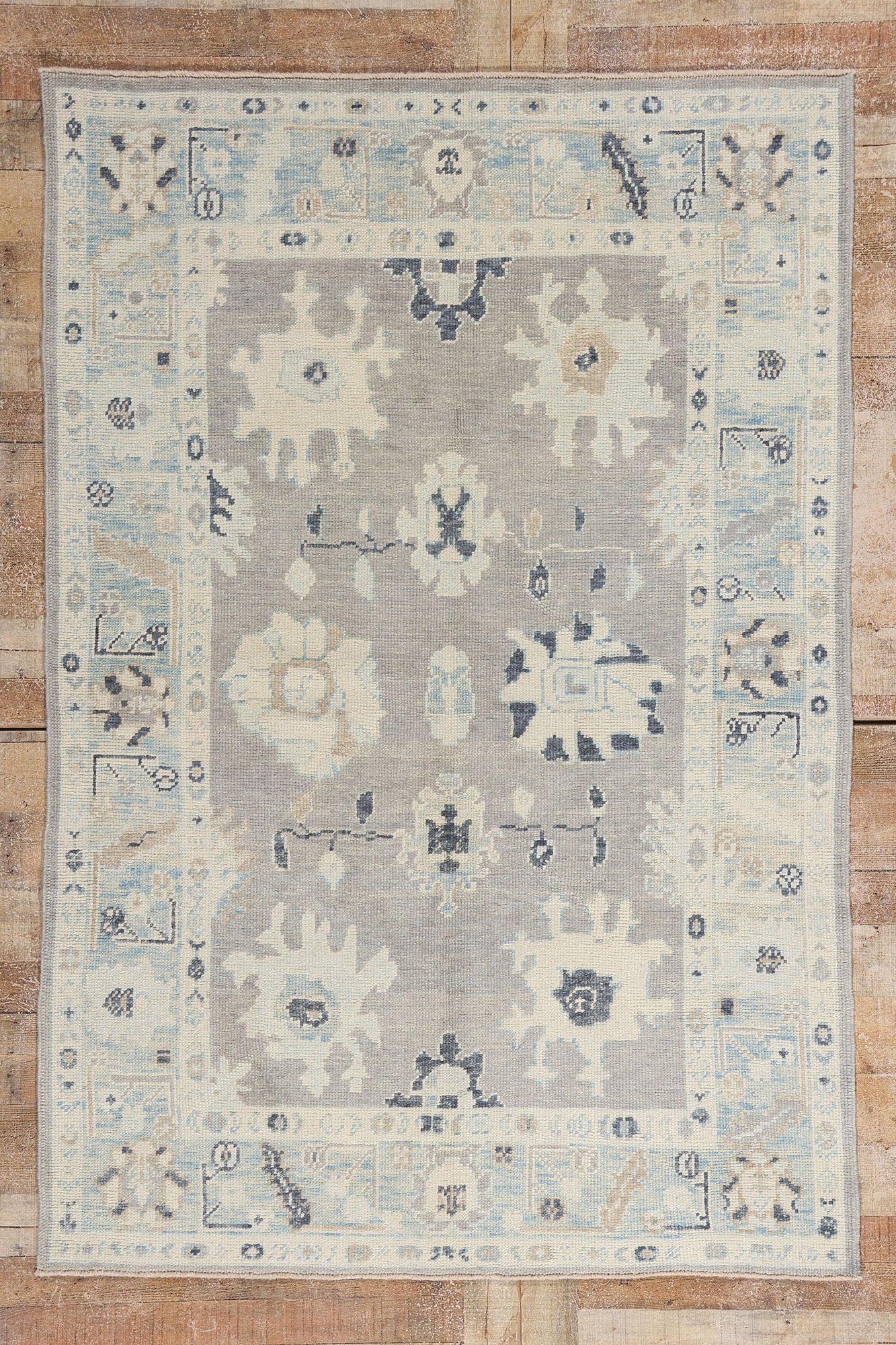 5 x 7 Modern Gray Turkish Oushak Rug 54010