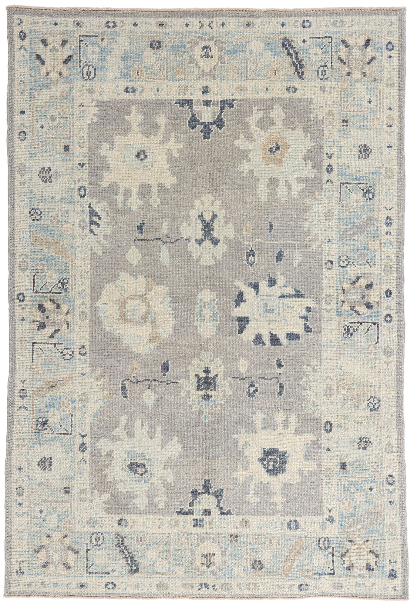 5 x 7 Modern Gray Turkish Oushak Rug 54010